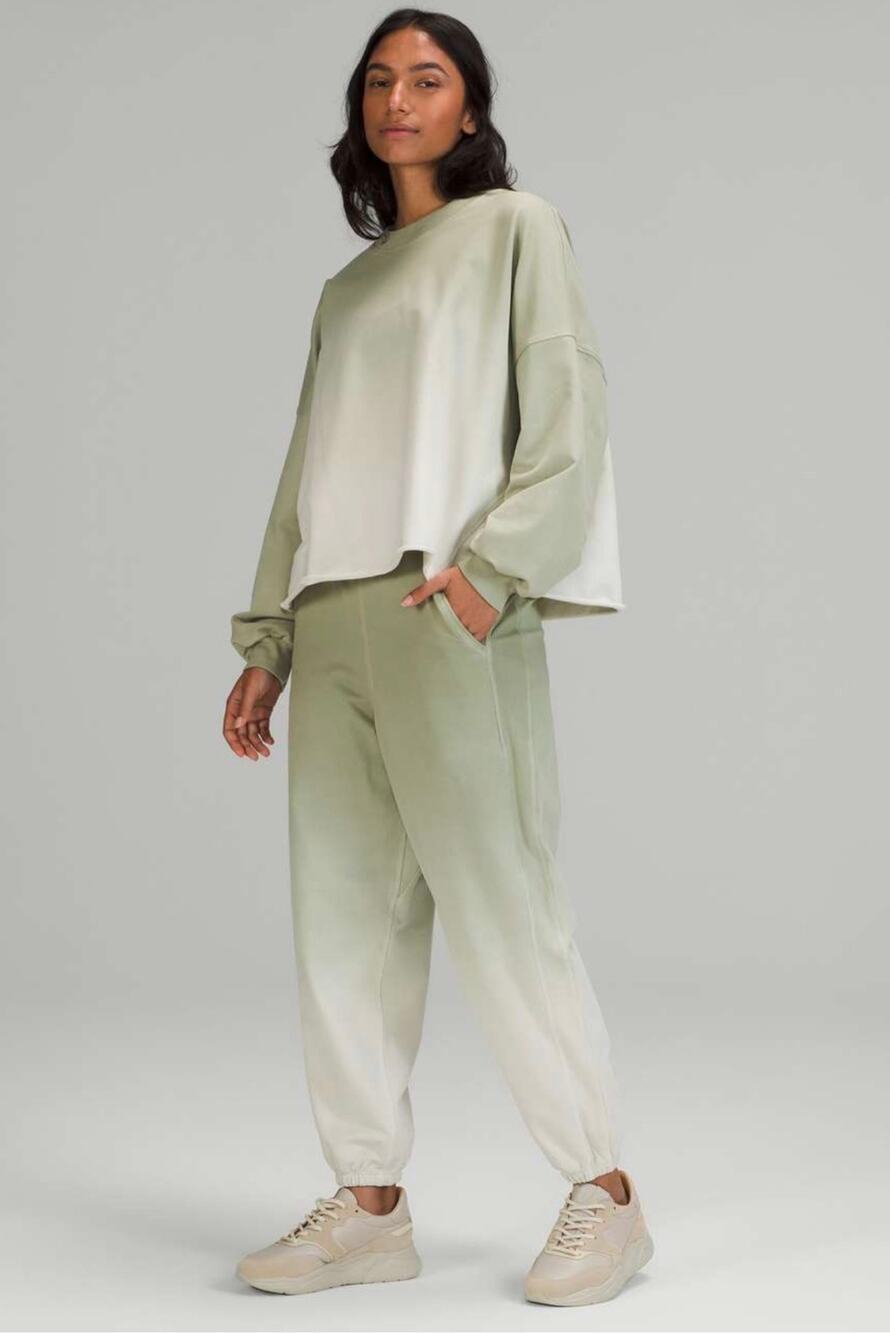 lululemon LA Green Fern Ombré Sweatshirt & Jogger Matching Set